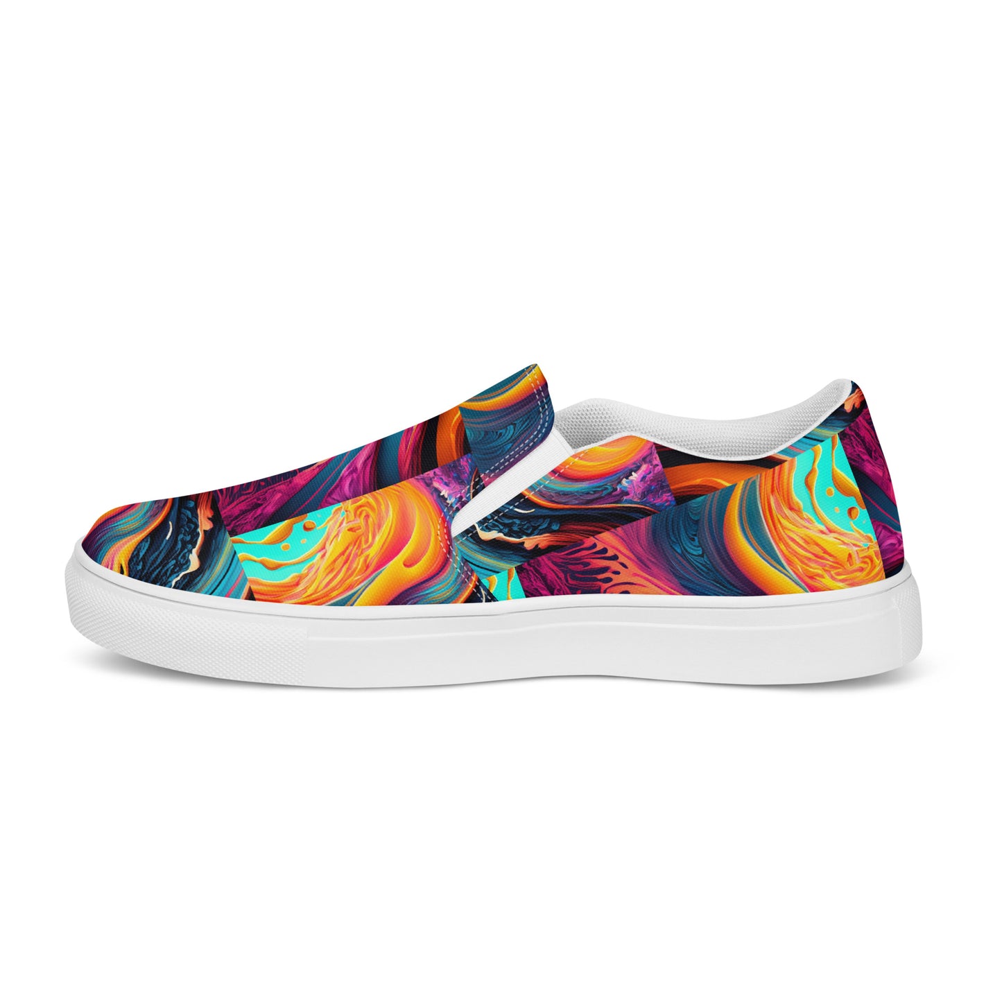 Women’s slip-on canvas shoes Kukloso Abstract No 1 Aqua/Blue - Free Shipping