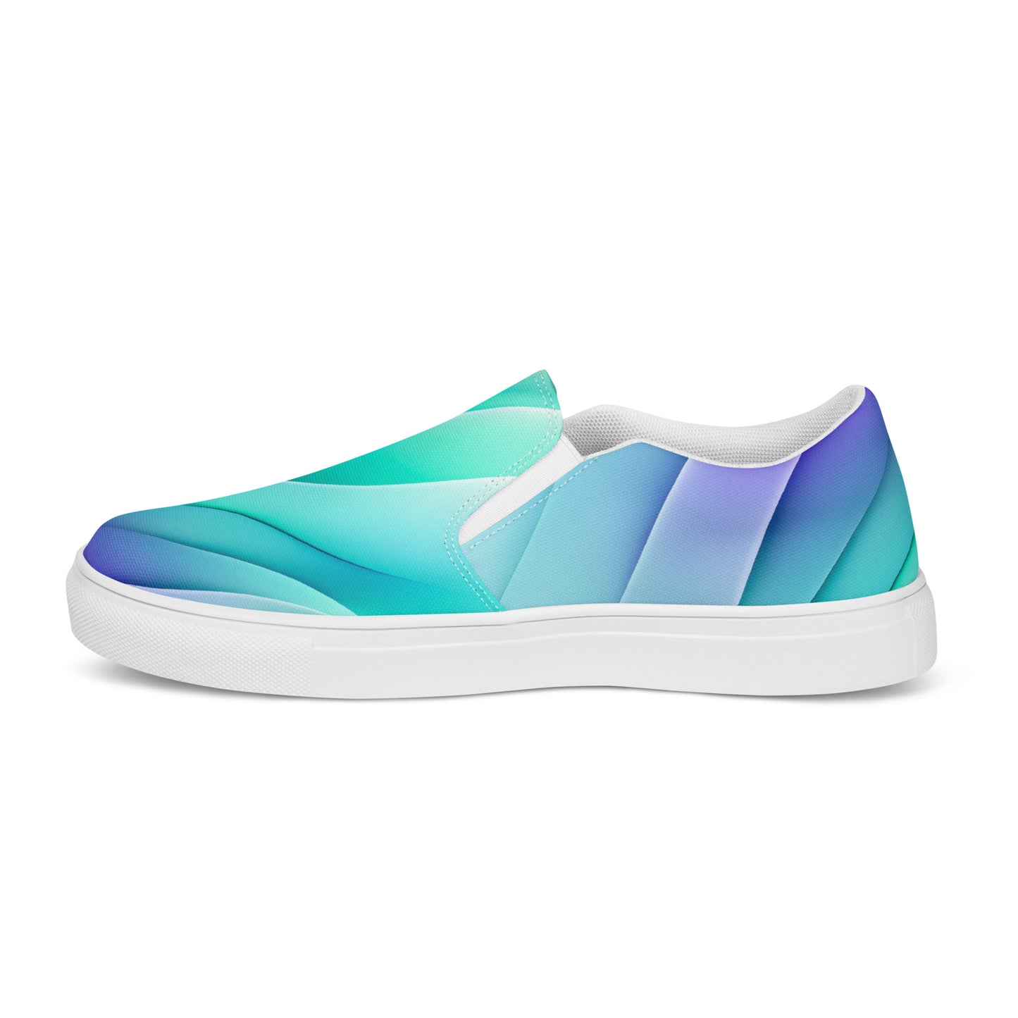 Women’s slip-on canvas shoes Kukloso Abstract No 3 Aqua/Blue - Free Shipping