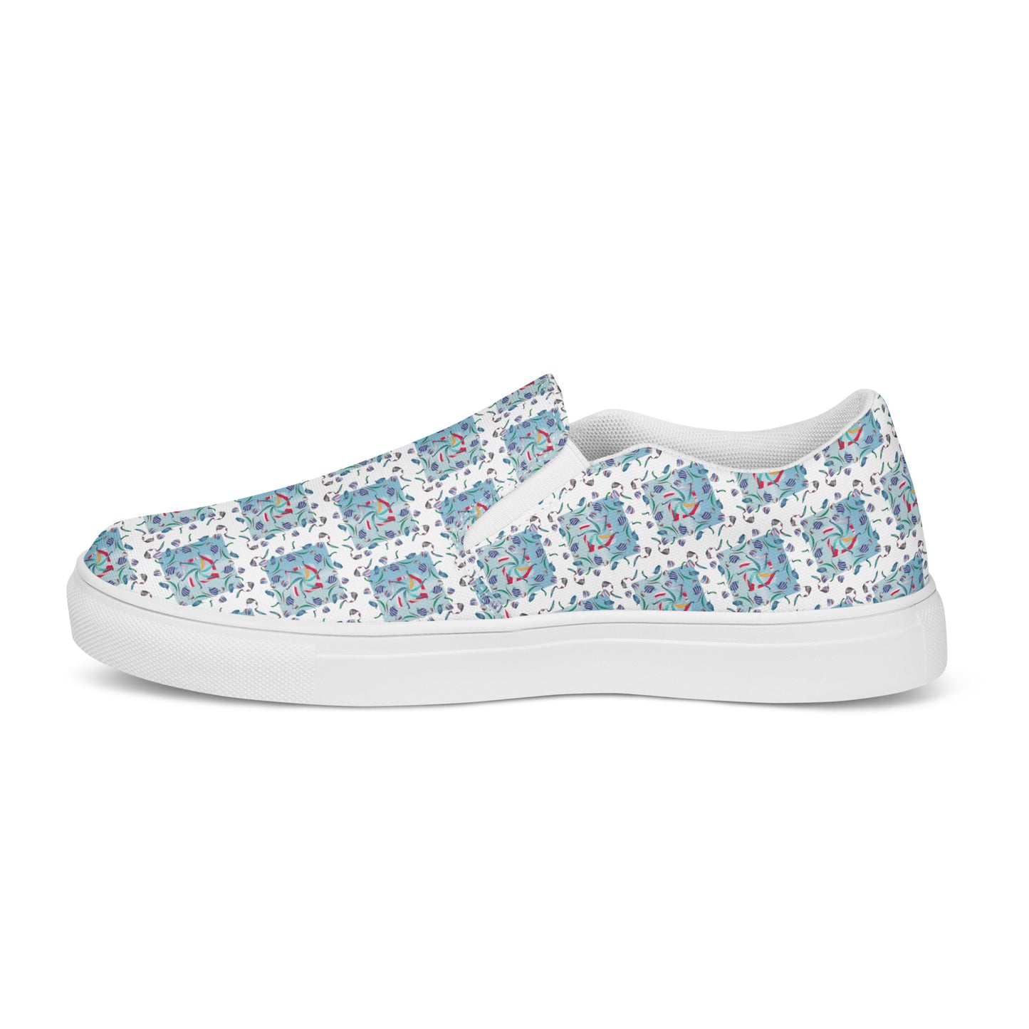 Women’s slip-on canvas shoes Kukloso Whimsical No 10 White - Free Shipping