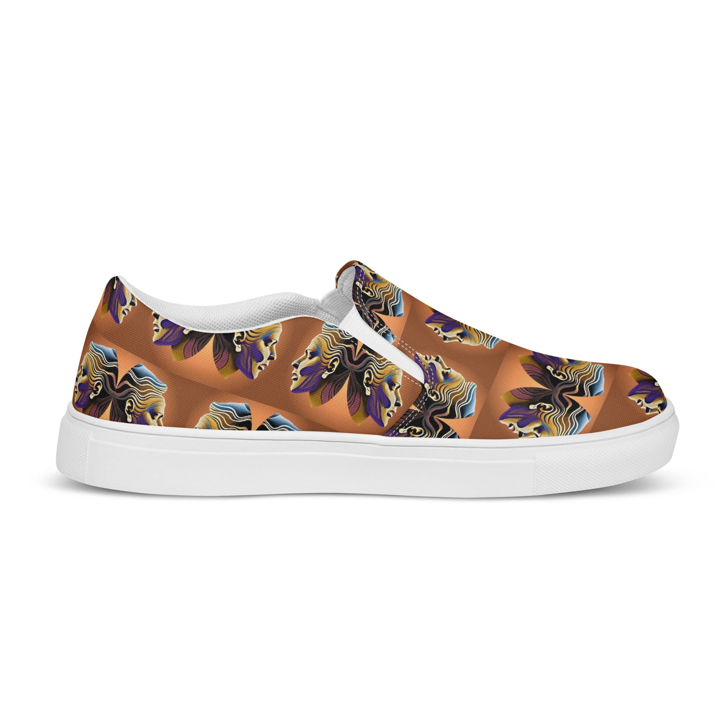 Women’s slip-on canvas shoes Kukloso Cubist Faces No 3 - Free Shipping