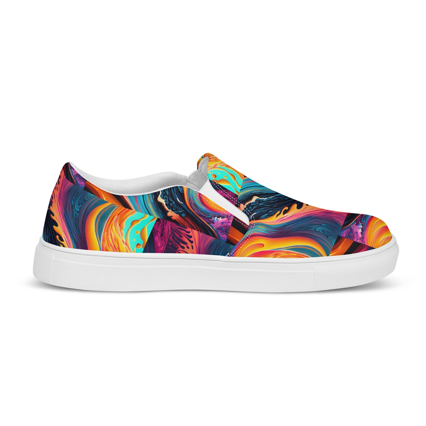 Women’s slip-on canvas shoes Kukloso Abstract No 1 Aqua/Blue - Free Shipping