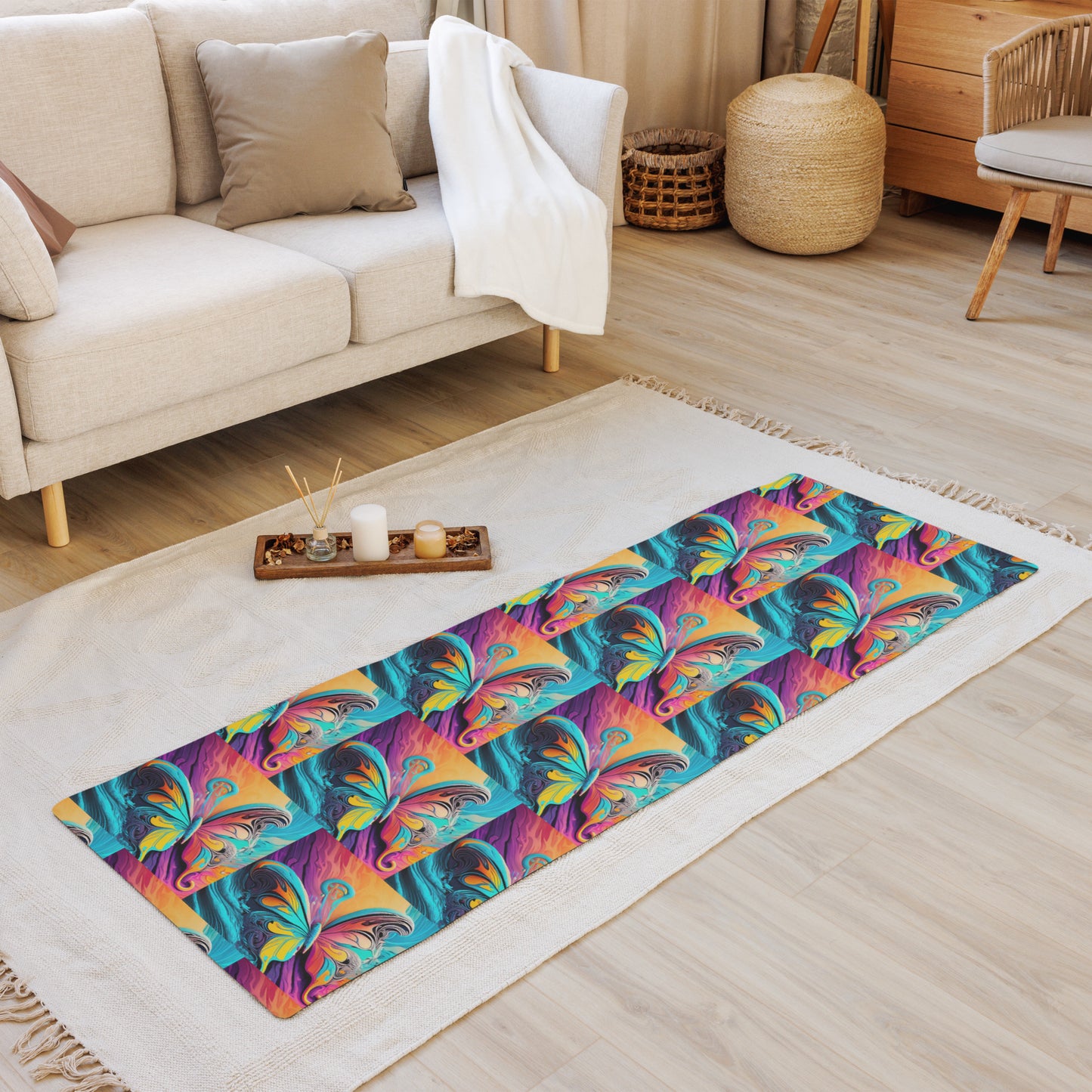 Yoga mat Kukloso No 16 Fantastical Butterflies Free Shipping