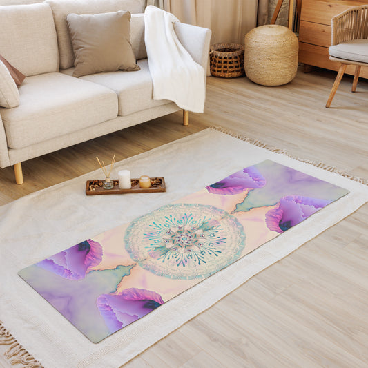 Yoga Mat Kukloso Cubist Faces No 20 Purple - Aqua Colors Free Shipping